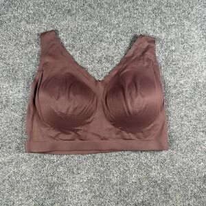 Soma Enbliss Bralette Bra Women 3XL Chocolate Plum V Shape Removable Cup Pull On